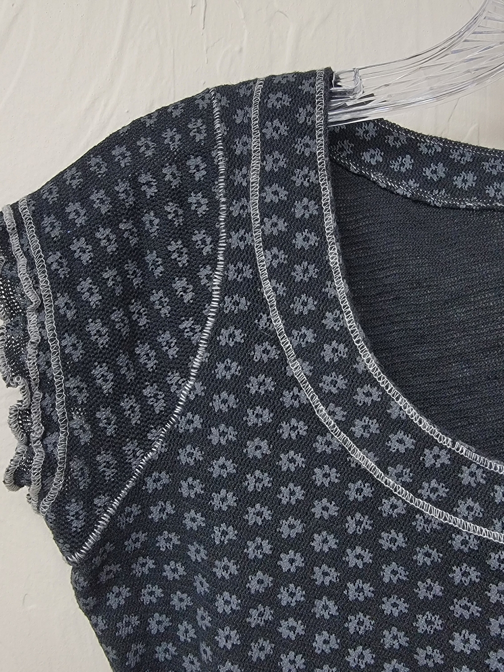 Free People Garner Tee Black Top Y2K Style Floral Dainty Fairy Goth Short SM - Picture 6 of 9